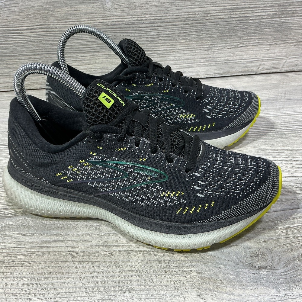 Brooks Glycerin 19 Running Shoes Womens Size 7.5 B Black/Neon Yellow 1203431B050